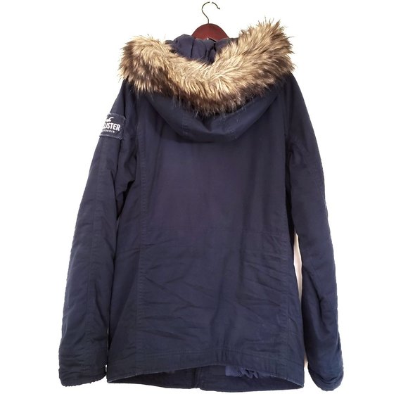 Hollister Men's Cotton Canvas Heavy Parka - Navy - Picture 2 of 13